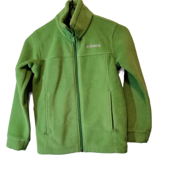 Columbia Green Zip Front Long Sleeve Fleece Jacket Sz Small - Picture 5 of 5